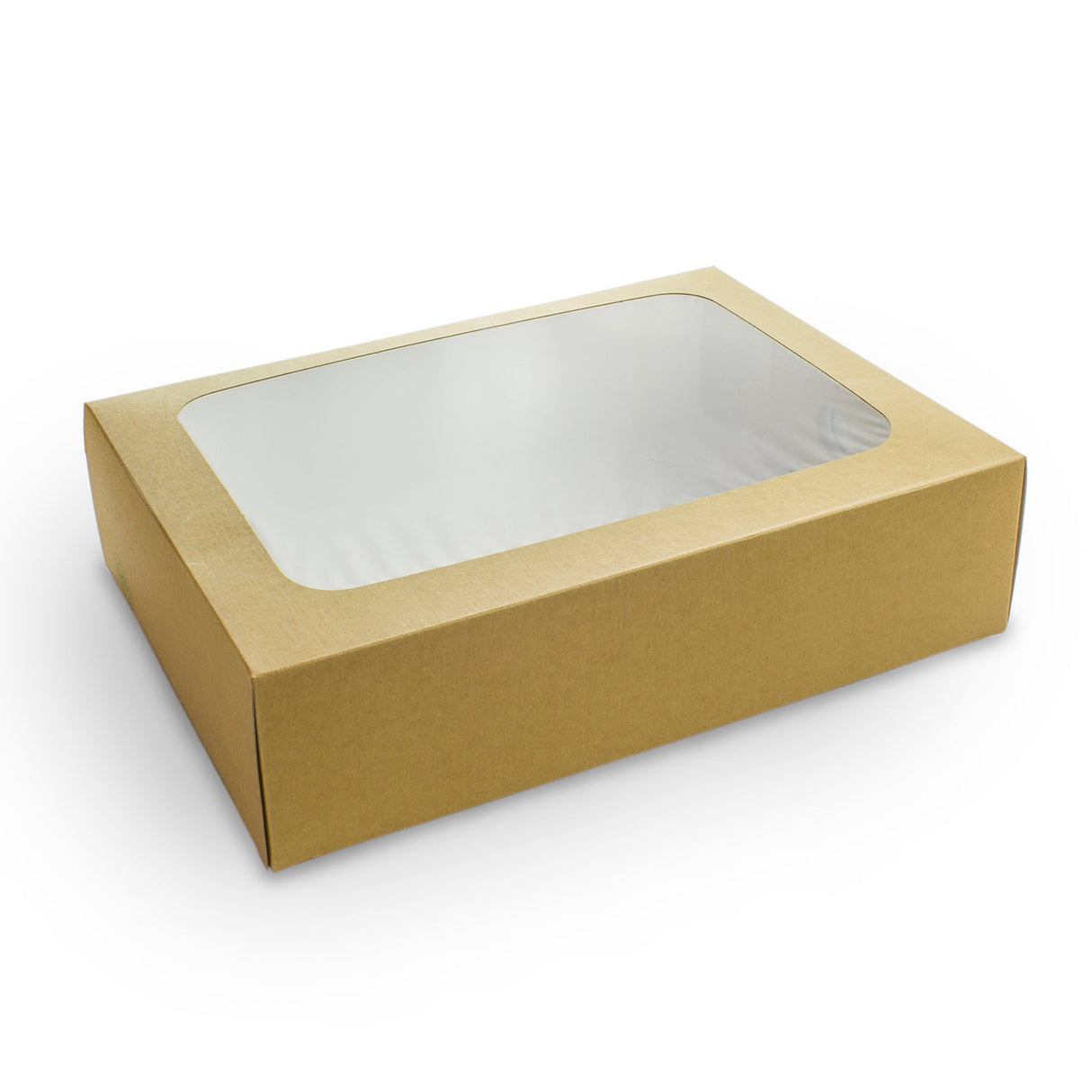 Boxes, Platter, 12.2 x 8.9 x 3.2 Inch Regular, Paper, Kraft, with PLA Window,1 - 50 COUNT