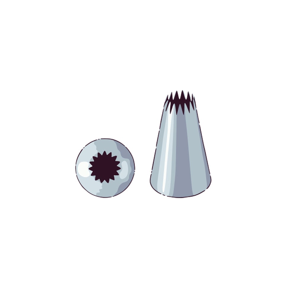 Piping Tip, Open Star, Stainless Steel, #4B, 1 x 1 x 1.5 Inch,1 - 1 EACH