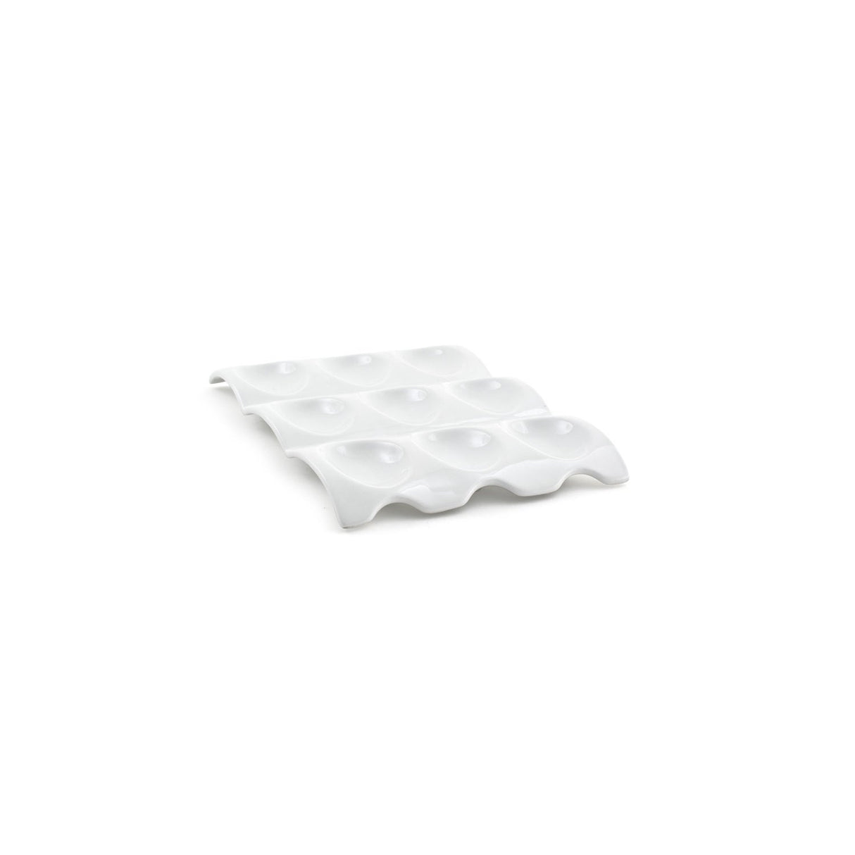 Servers, Sampler, 9-Compartment, White, Undecorated,6 - 1 COUNT