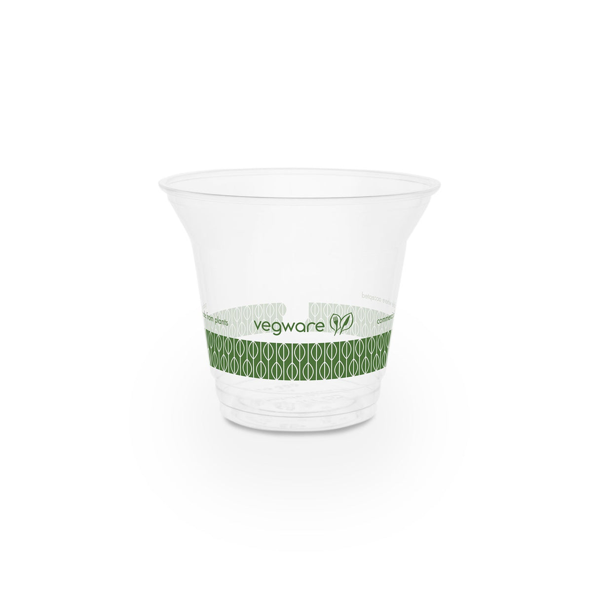 Cups, Cold, 9 Ounce, Plastic, Clear With Green Decor, PLA,20 - 50 COUNT