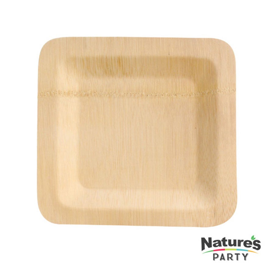 Plates, 10 Inch, Bamboo, Square, Natural,24 - 4 COUNT