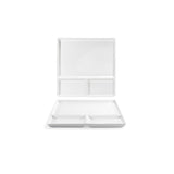 Plates, Divided, Mod, 10.75 Inch, White, Undecorated, Square,4 - 1 COUNT