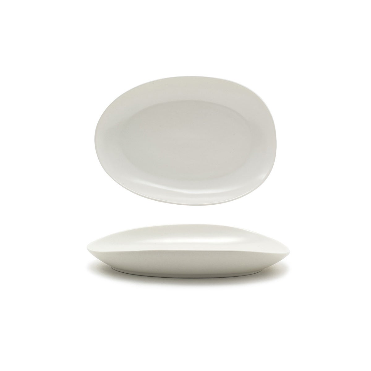 Plates, Porcelain, 10 Inch, Scallop, Oval,4 - 1 COUNT