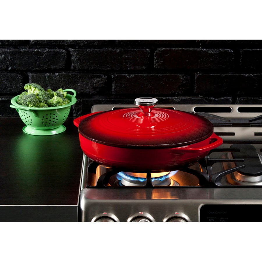 Casserole, 3.6 Quart, Enameled Cast Iron, Red, 3.6 Quart,1 - 1 EACH