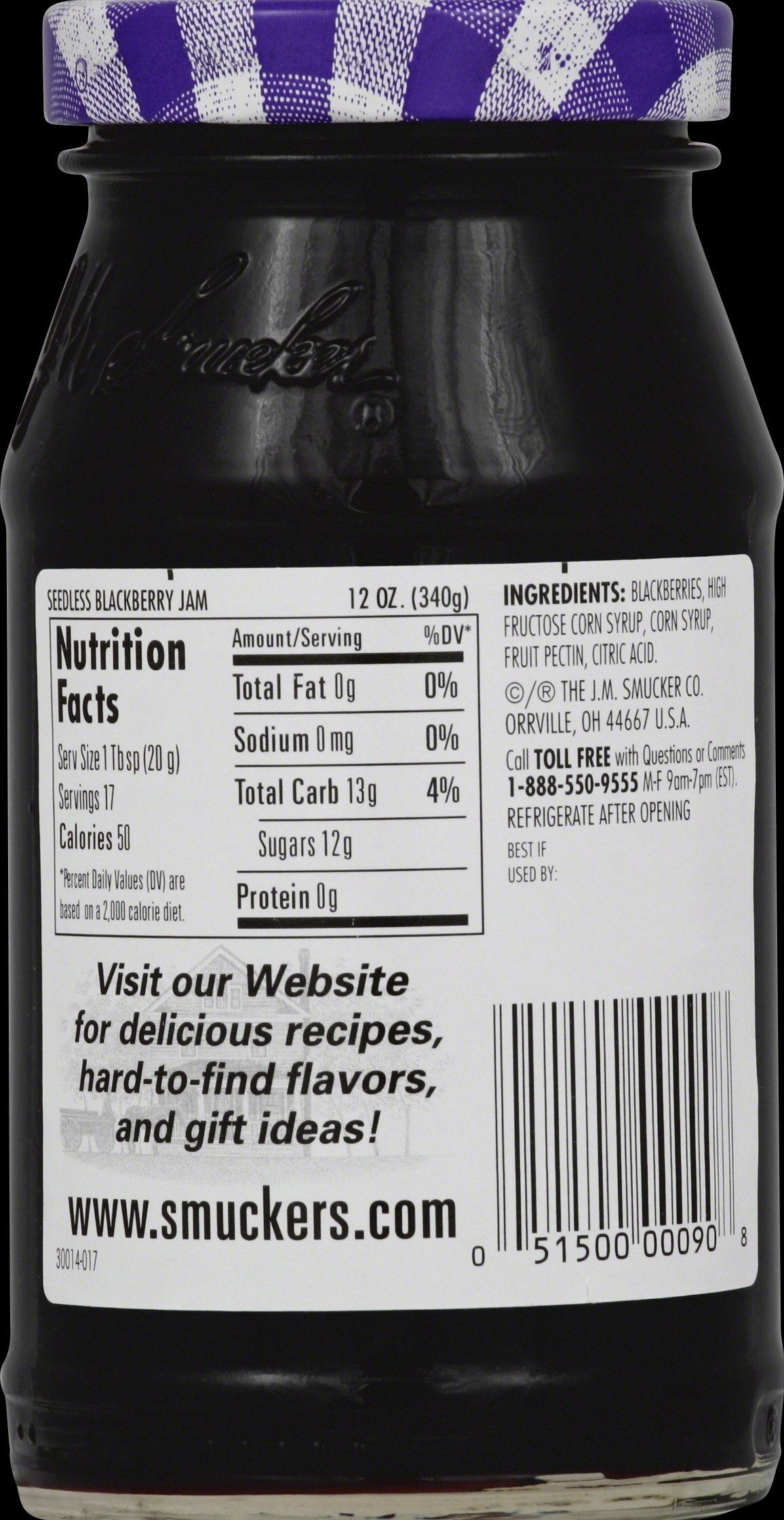Jam, Blackberry, Seedless,12 - 12 OUNCE