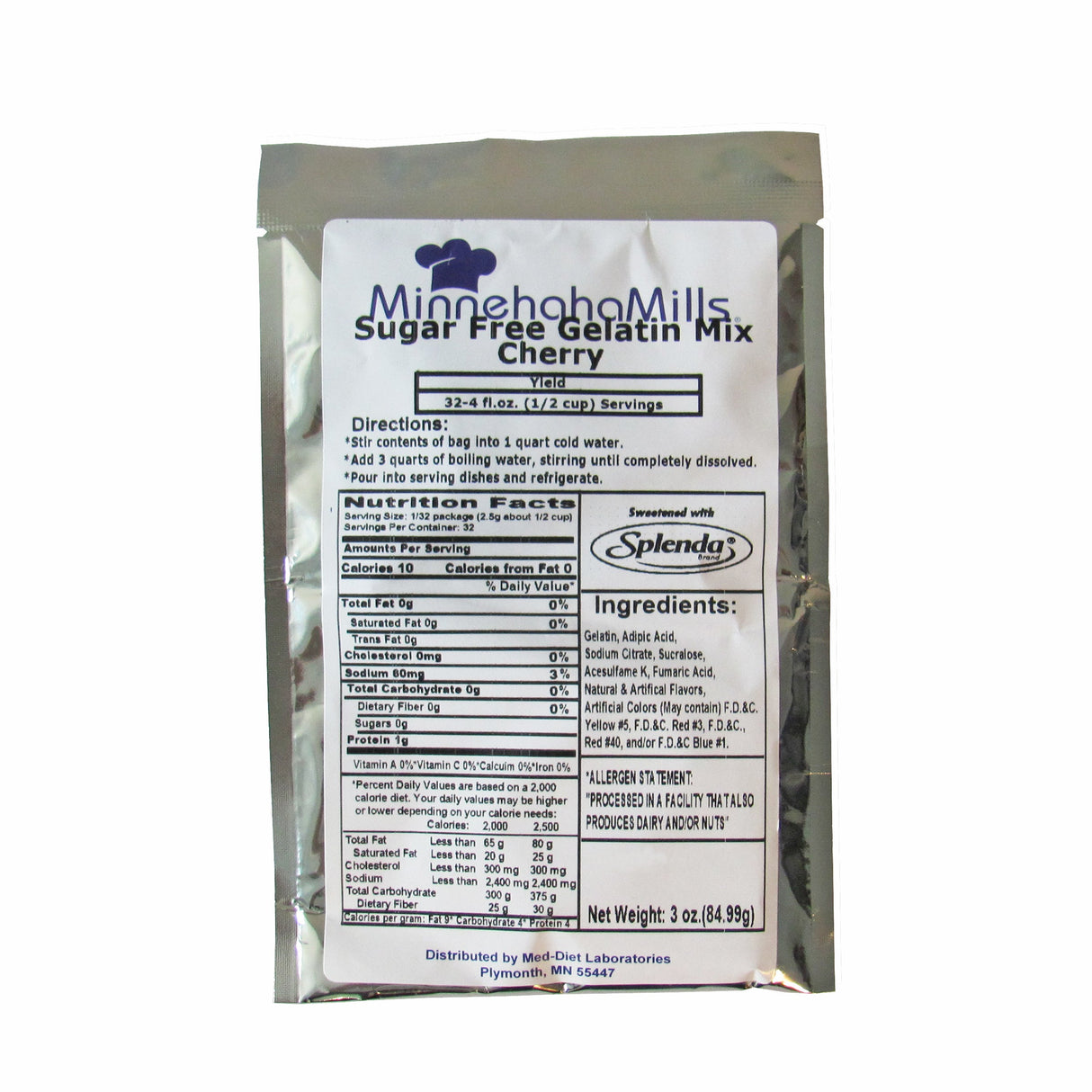 Mix, Gelatin, Cherry, Sugar-Free, Shelf-Stable,12 - 3 OUNCE