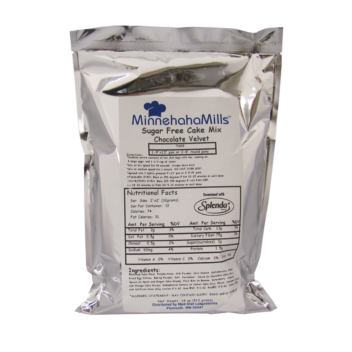 Mix, Cake, Chocolate Velvet, Sugar-Free, Shelf-Stable,6 - 20 OUNCE