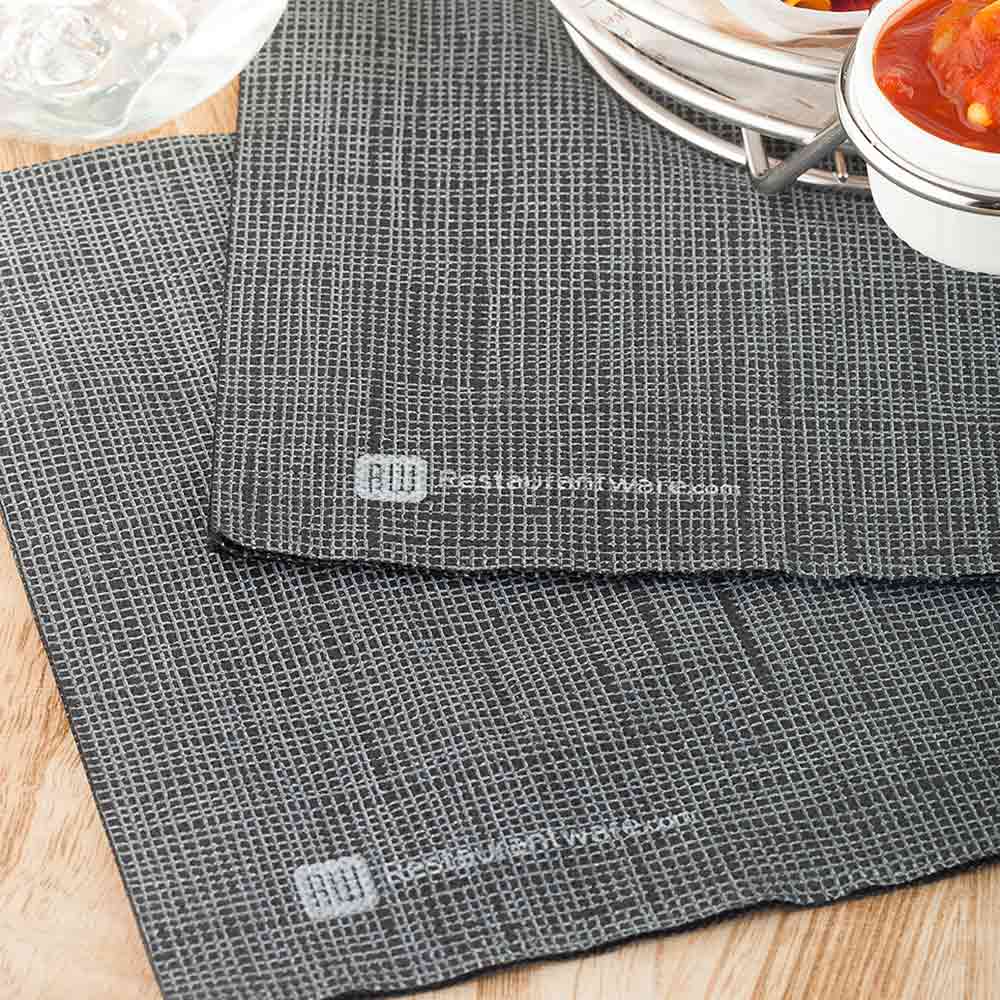 Napkins, Luxenap Micropoint Dinner, 2 Ply, Black with White Threads, 16 x 16 Inch, 16 Linear Inch,1 - 50 COUNT