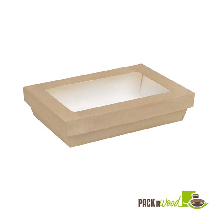 Boxes, Kray, 9 x 6 x 2 Inch, Paper, White/Brown, Rectangular, With Window Lid,4 - 50 COUNT