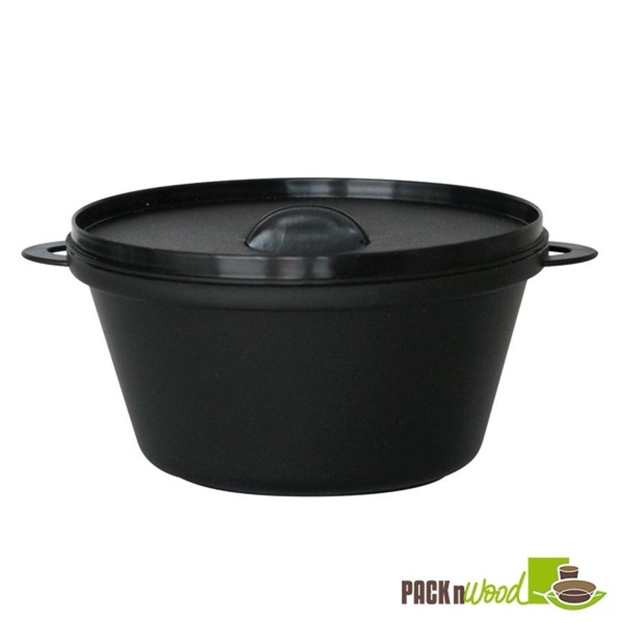 Dishes, 12 Ounce, Small, Black, Plastic, with Lid, Recyclable, 12 Ounce,24 - 6 COUNT