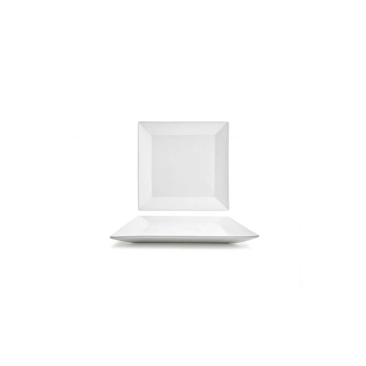 Plates, Kyoto, 10.75 Inch, Wide Rim, White, Undecorated, Square,12 - 1 EACH