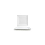 Plates, Kyoto, 10.75 Inch, Wide Rim, White, Undecorated, Square,12 - 1 EACH