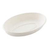Plates, Salad, 18 Ounce 8 x 5.25 x 1.5 Inch, Sugarcane, White, Oval,1 - 100 COUNT