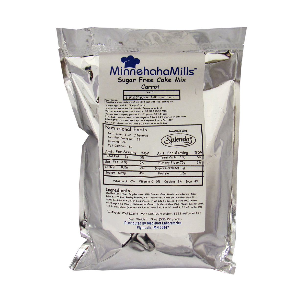 Mix, Cake, Carrot, Sugar-Free, Shelf-Stable,6 - 20 OUNCE