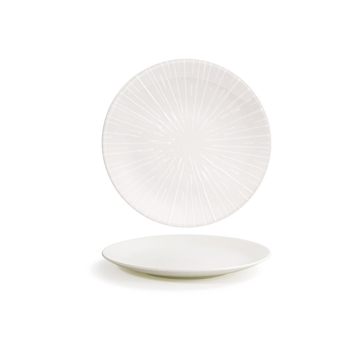 Plates, Coupe, Spoke Porcelain, 11 Inch, White, Round,4 - 1 COUNT