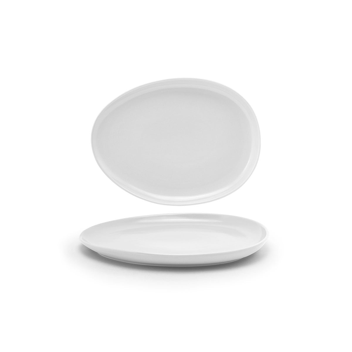 Plates, Low, Porcelain, 13 Inch, White, Oval,2 - 1 COUNT