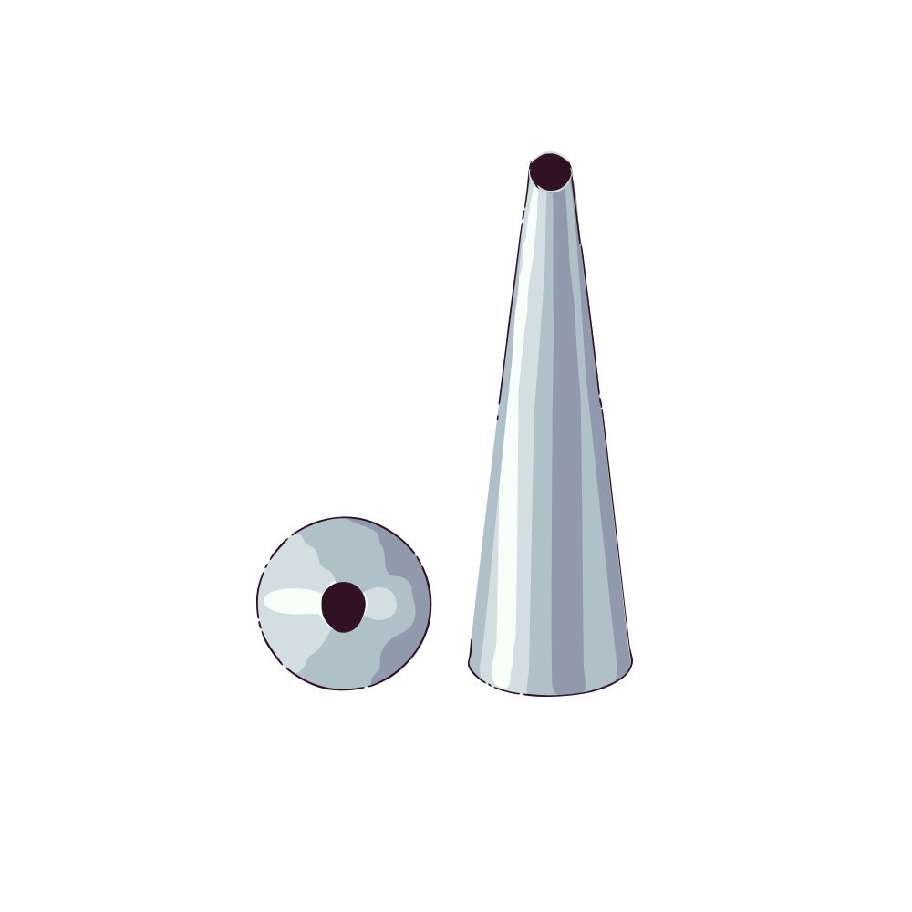 Piping Tip, Round, Stainless Steel, #230, 0.75 x 0.75 x 2.75 Inch,1 - 1 EACH
