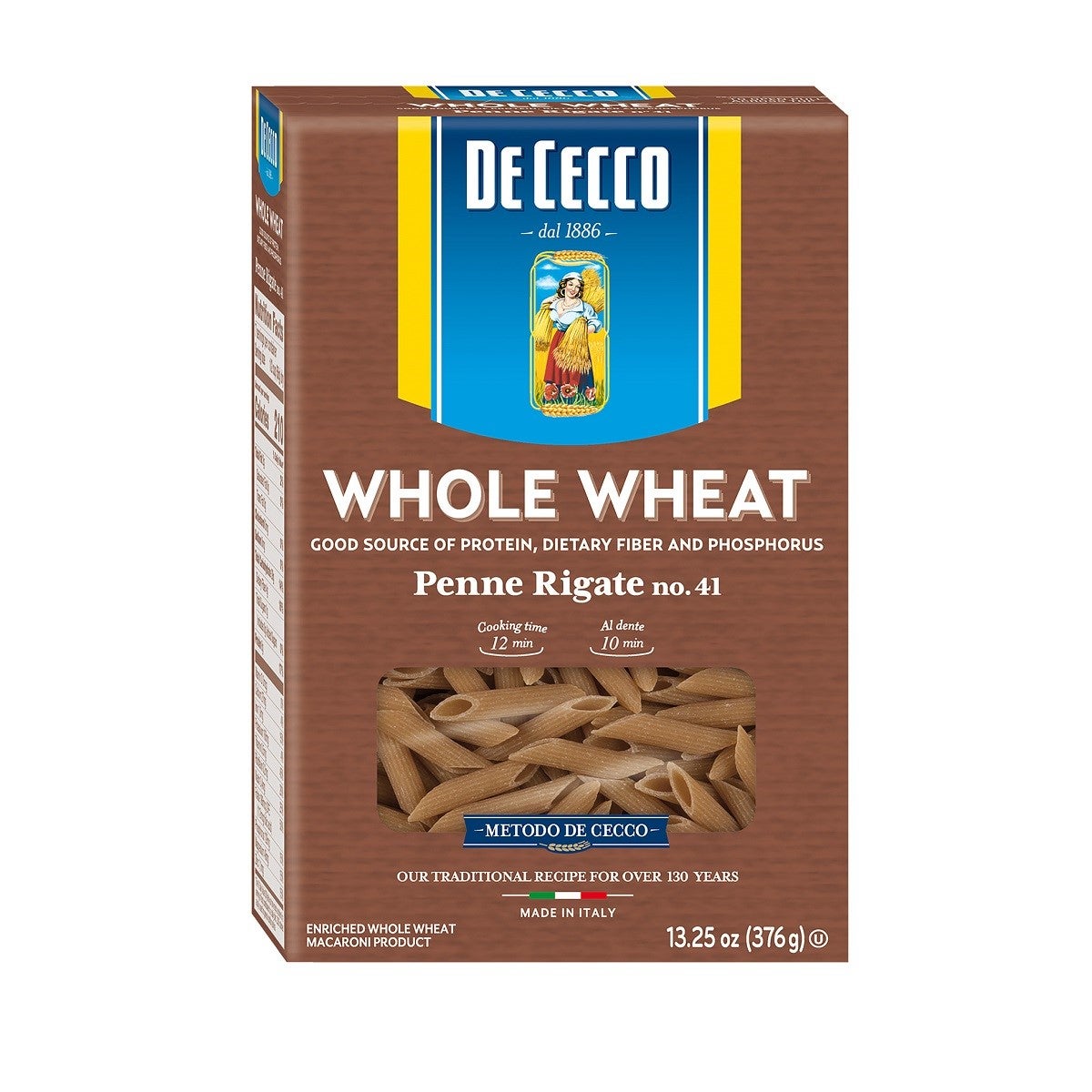 Pasta, Penne Rigate, 100% Whole Wheat,12 - 0.83 POUND