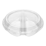Platters, 2-Compartment Serving, 7.5 x 7.5 x 2.5 Inch, Plastic, Clear, Round, with Lid,1 - 100 COUNT