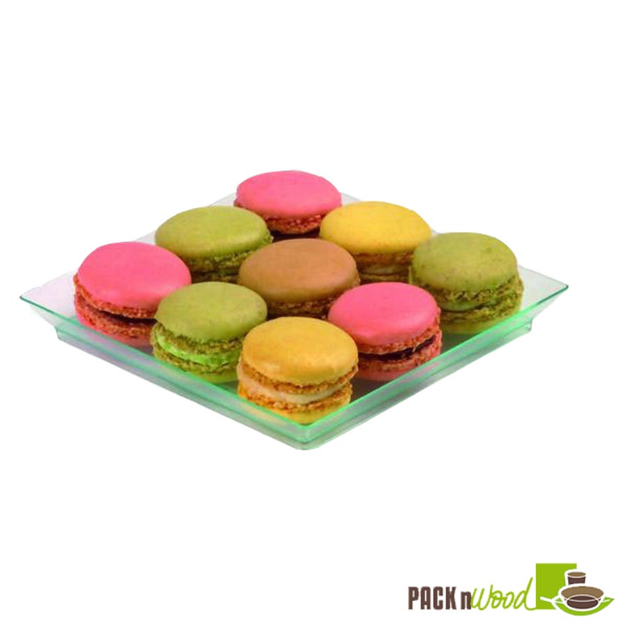 Dishes, Appetizer, Klarity, 5.1 x 5.1 Inch, Transparent Green, Square,2 - 50 COUNT