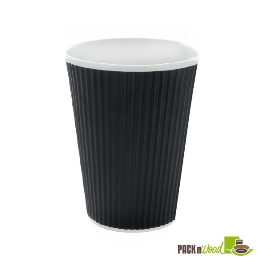 Cups, 20 Ounce, Paper, Rippled Black, 20 Ounce,20 - 25 COUNT