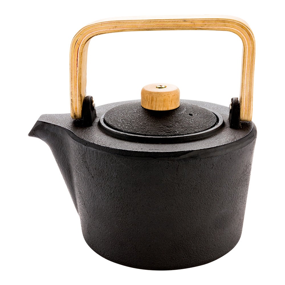Teapot, 43 Ounce, Tetsubin, Black, Cast Iron, with Wooden Handle & Knob,1 - 1 EACH