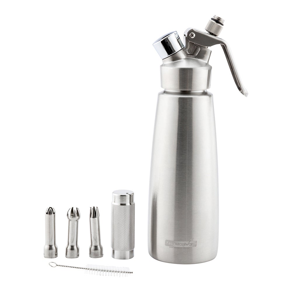 Dispenser, Whipped Cream, .5 Liter, Stainless Steel, with 3 Plastic Decorator Tips,1 - 1 EACH
