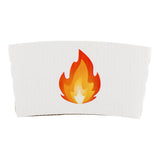 Sleeves, Coffee, Paper, White with Fire Emoji, for 12 & 16 Ounce Cups,1 - 1000 COUNT