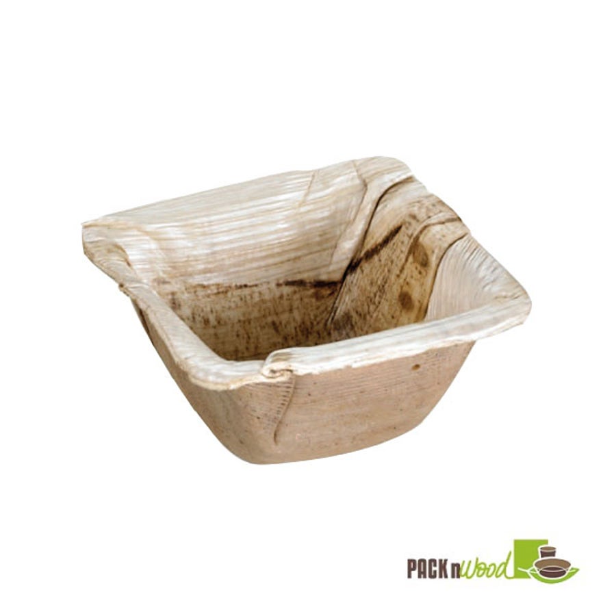 Dishes, Palmshani 2.5 x 1.3 Inch, Microwaveable Palm Leaf, Natural, Square, Compostable,6 - 50 COUNT