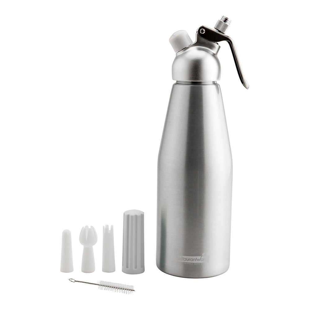 Dispenser, Whipped Cream, 1 Liter, Aluminum, with 3 Plastic Decorator Tips,1 - 1 EACH