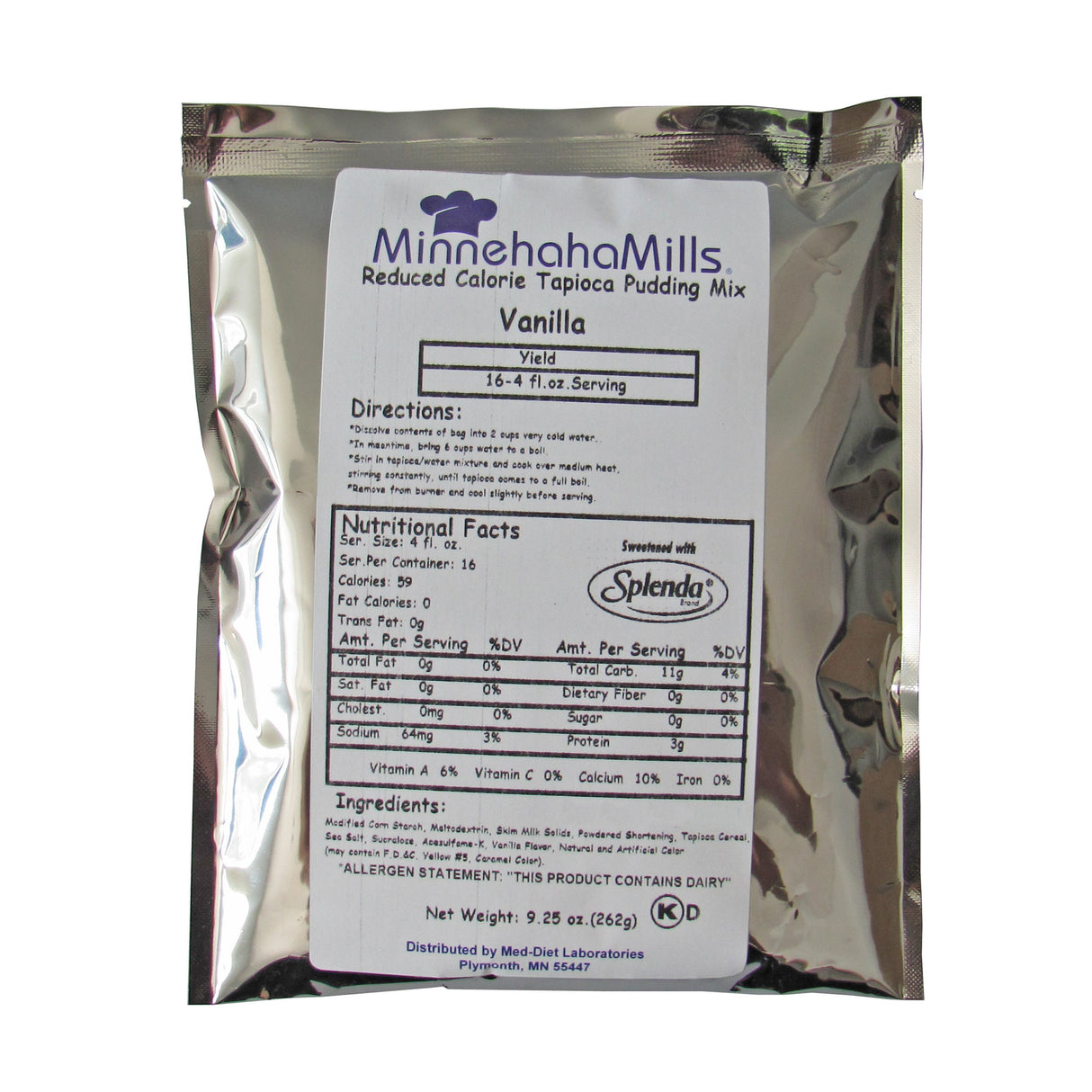 Mix, Pudding, Vanilla Tapioca, Reduced Calorie, Shelf-Stable,6 - 9.25 OUNCE