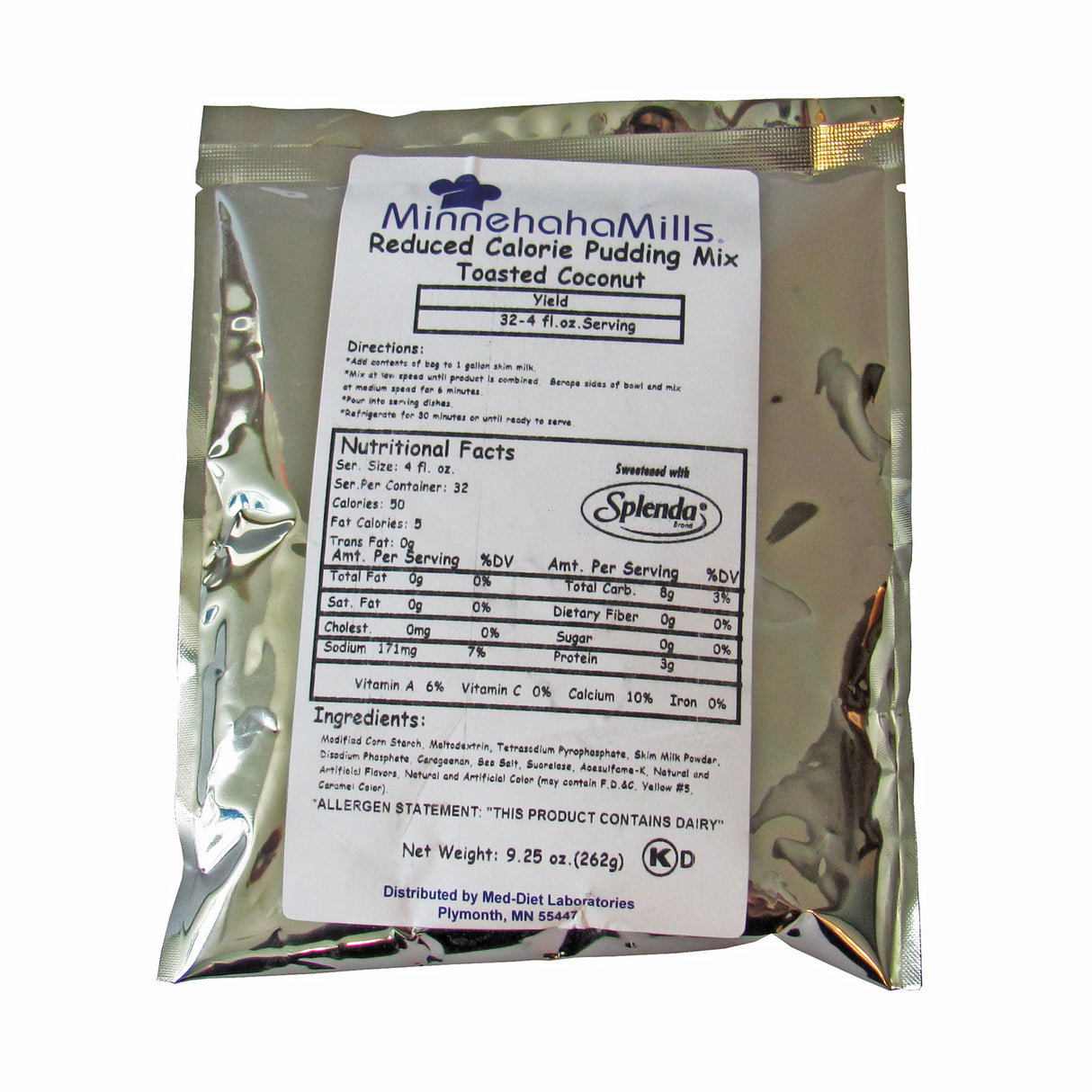 Mix, Pudding, Toasted Coconut, Reduced Calorie, Shelf-Stable,6 - 9 OUNCE