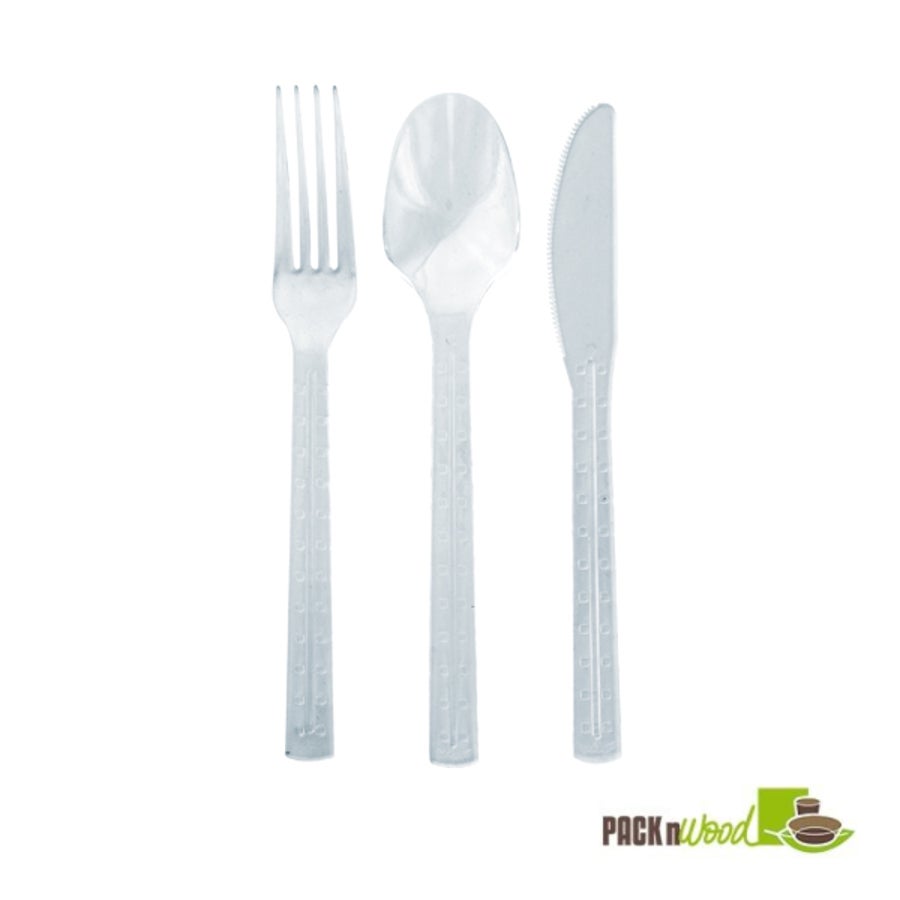 Cutlery Kits, Fork/Knife/Spoon, Plastic, Clear, 7 Inch, with Napkin/Salt/Pepper,5 - 50 COUNT