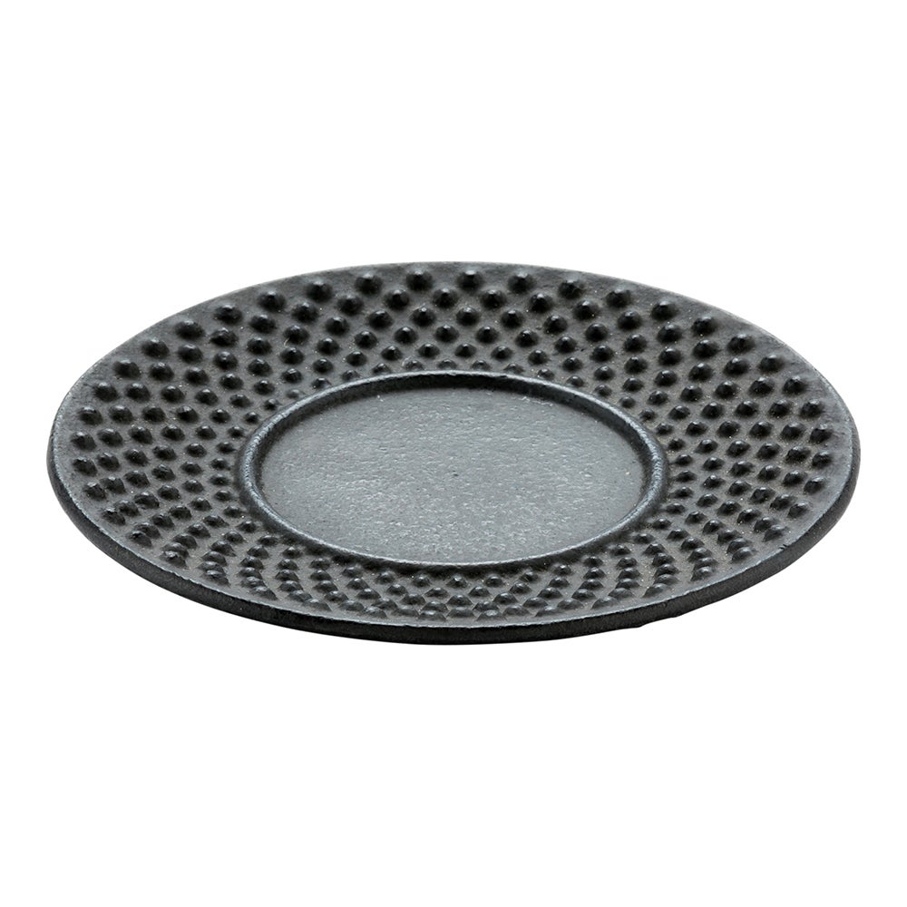 Coasters, Round, 3.75 Inch, Tetsubin, Black, Hobnail, Cast Iron,1 - 2 COUNT