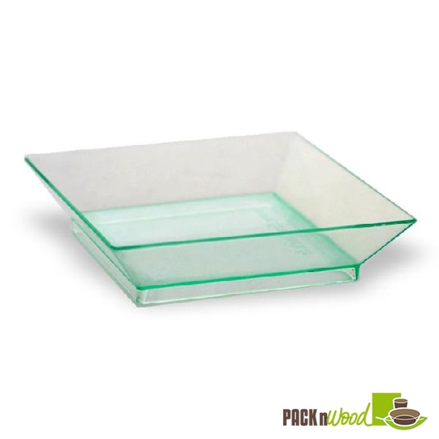 Dishes, Appetizer, Klarity, 2.5 x 2.5 Inch, Transparent Green, Square, 1.5 Ounce,4 - 50 COUNT