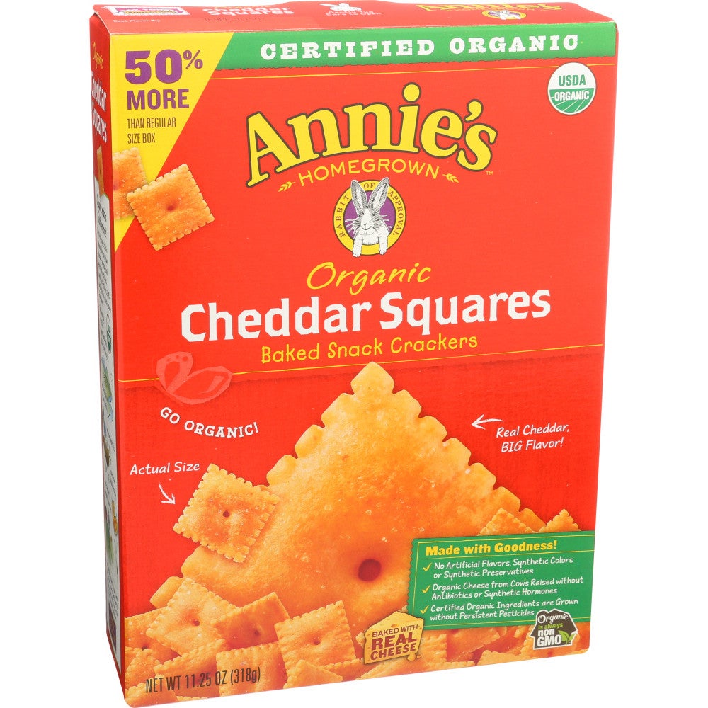 Crackers, Cheddar, Squares, Organic,6 - 11.25 OUNCE