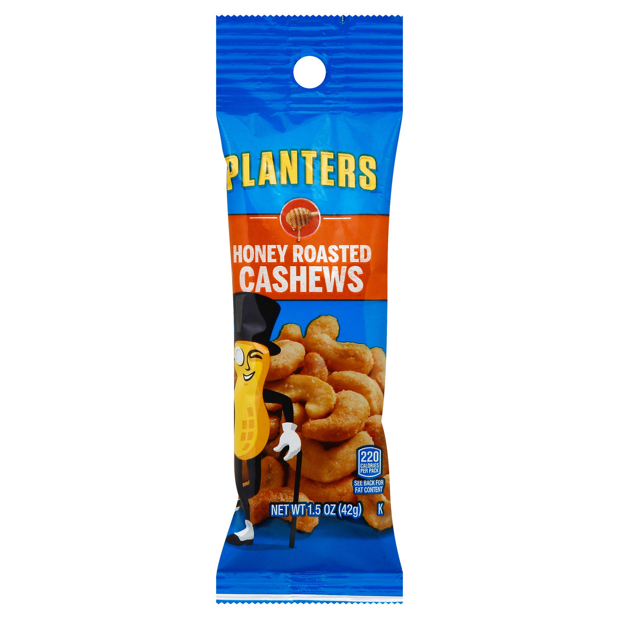 Cashews, Honey Roasted, Tubed, Single Serve, 1.5 Ounce,6 - 18 COUNT