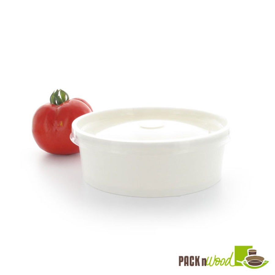 Containers, To-Go, 20 Ounce, Paper, White, Round,8 - 45 COUNT