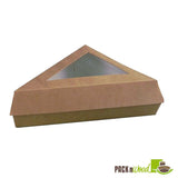 Boxes, Slice, 12 Ounce, Paper, Kraft, Triangle, With Window Lid, 12 Ounce,4 - 50 COUNT