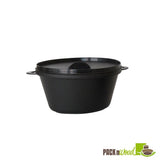 Dishes, Cocotte, 2.5 Ounce - 2.75 x 2.1 x 1.5 Inch, Plastic, Black, with Handles & Lid, for Casseroles & Sides, 2.5 Ounce,20 - 10 COUNT
