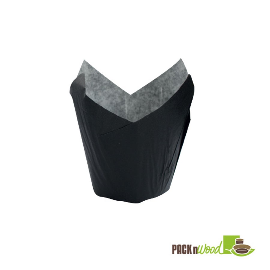 Cups, Baking, 1.25 Ounce, Paper Tulip, Black, 1.25 Ounce,10 - 120 COUNT
