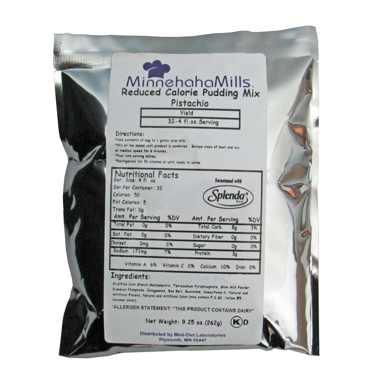 Mix, Pudding, Pistachio, Reduced Splenda, Shelf-Stable,6 - 9 OUNCE