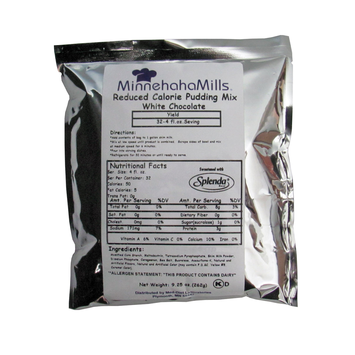 Mix, Pudding, White Chocolate, Reduced Calorie, Shelf-Stable,6 - 9.25 OUNCE