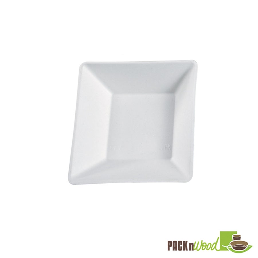 Plates, Food, 5.1 x 5.1 x 1.1 Inch, Sugarcane,6 - 100 COUNT