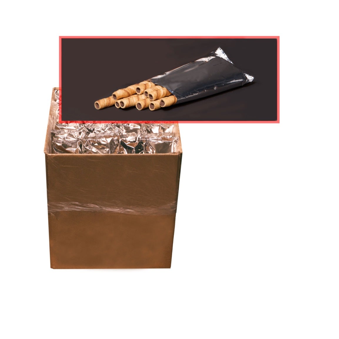 Cookies, Wafer, Chocolate Hazelnut, Rolled, 3 Ounce,60 - 10 COUNT
