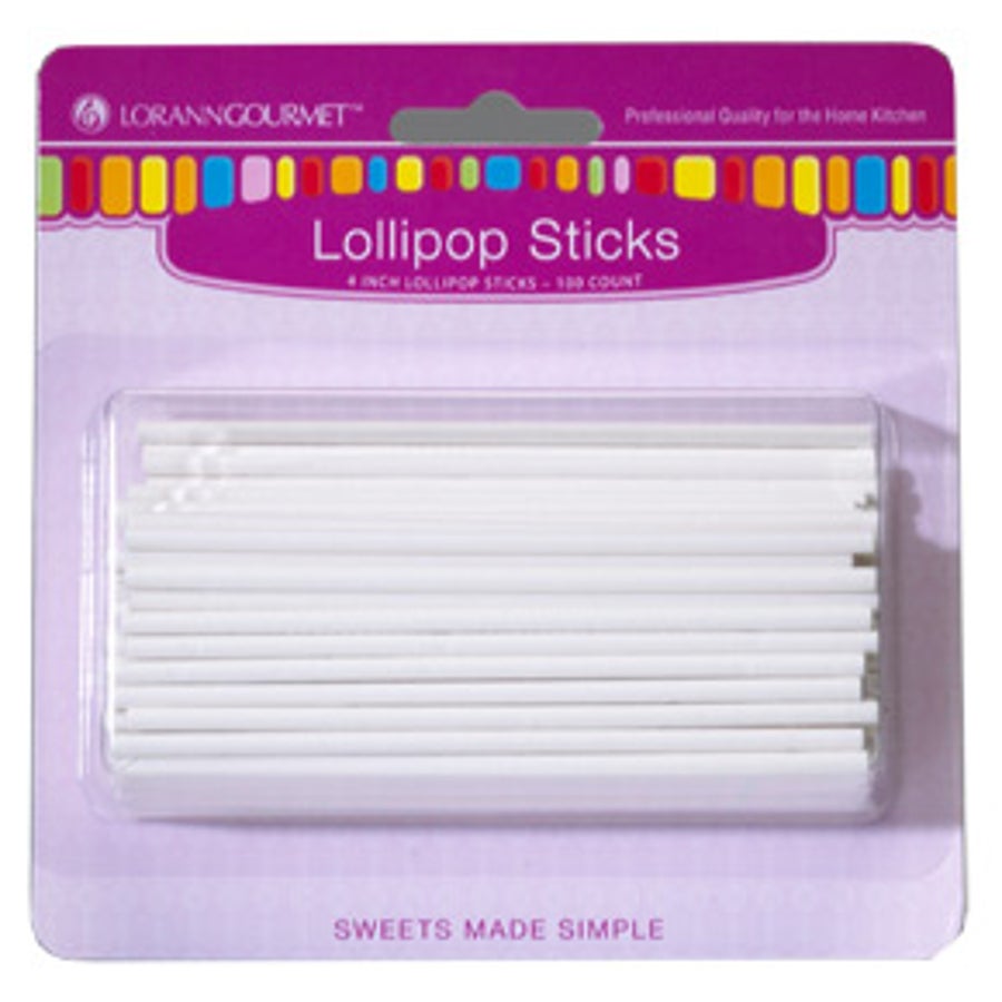 Lollipop Sticks, 4 Inch, Paper, White, 4 Linear Inch,5 - 100 COUNT