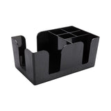 Caddy, Condiment, 9.5 x 5.75 x 4.25 Inch, 6-Compartment, Black Plastic,1 - 1 EACH