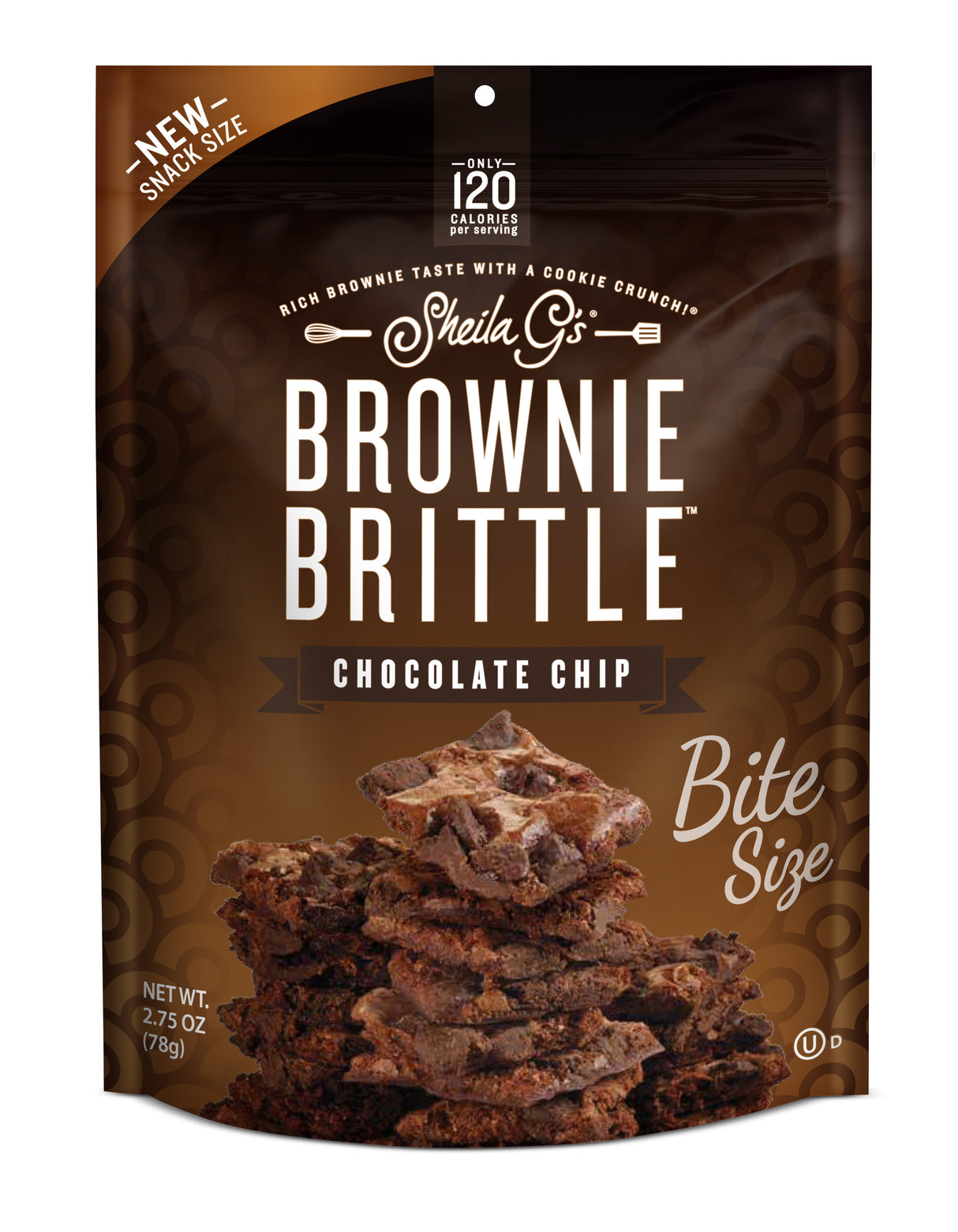 Brownie Brittle, Bite Size, Chocolate Chip, Shelf-Stable,8 - 2.75 OUNCE