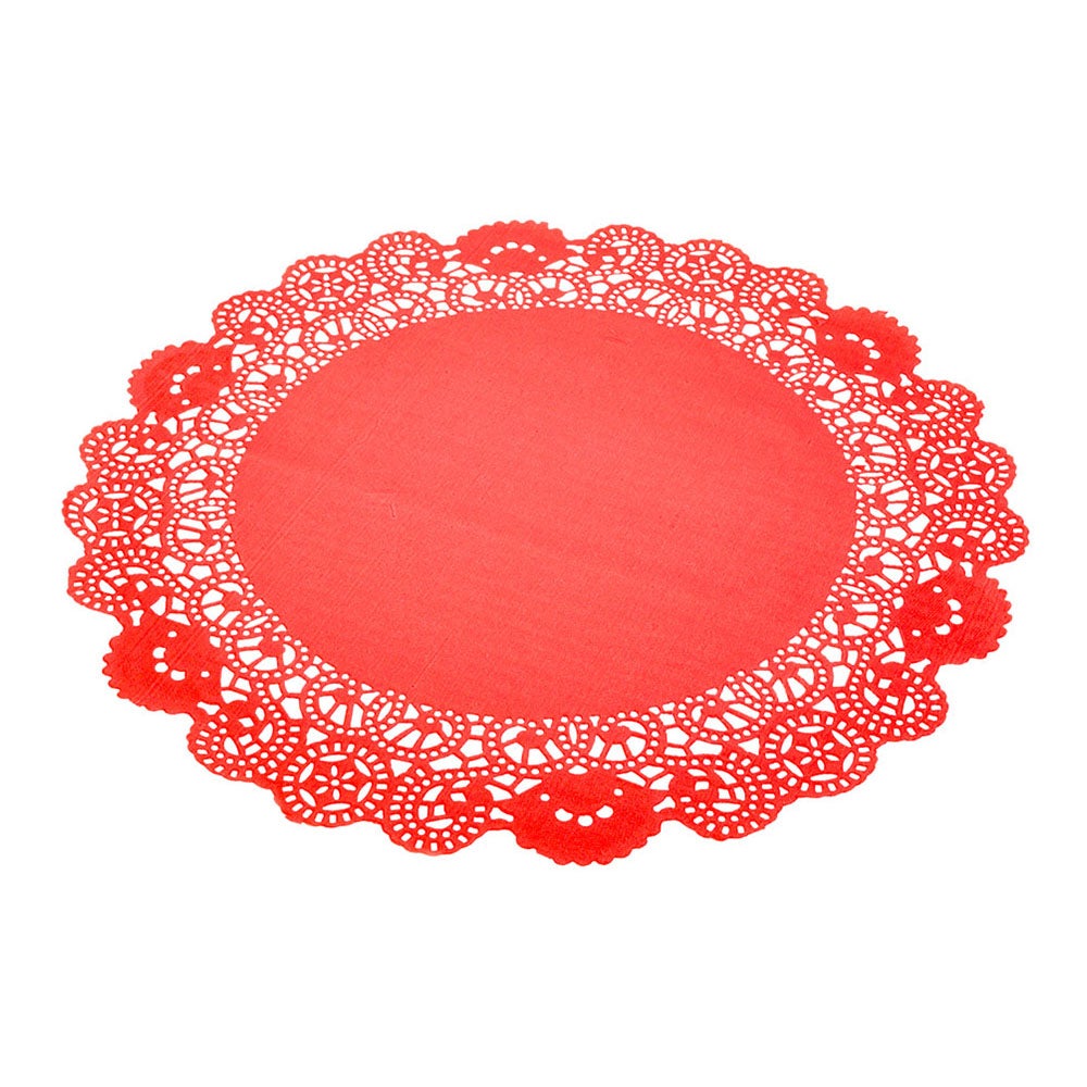 Doilies, Lace, 12 Inch, Paper, Red,1 - 100 COUNT