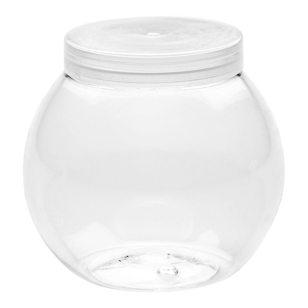 Jars, Candy, 3 Ounce, Plastic, Clear, Bulbous, with Lids, 3 Ounce,1 - 100 COUNT